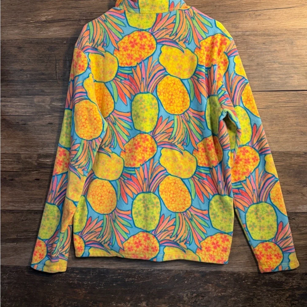 Chubbies Multicolor Pineapple Print Women's Quarter Zip Pullover Fleece Shirt - Picture 2 of 6